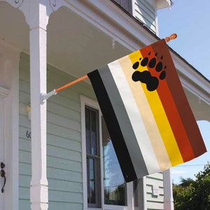 Pride Month Flag, Gay Bear, LGBTQ+ Pride Flag, Lgbtq Pride Flag, Gay Pride Flag, Gay Pride Flag Rainbow Flag, 28x40 House Flag