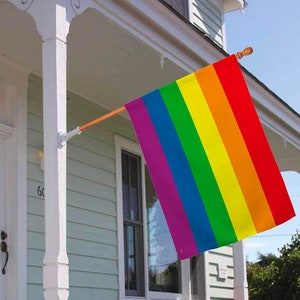 Pride Month Flag, Gay Pride Rainbow Flag, LGBTQ+ Pride Flag, Lgbtq Pride Flag, Gay Pride Flag, Gay Pride Flag Rainbow Flag, 28x40 House Flag