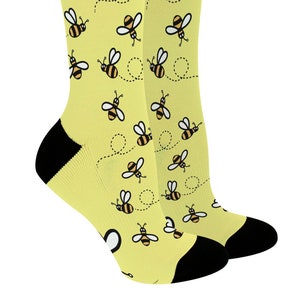 Unisex Novelty Socks Bumble Bee Socks Honey Bee Themed Gift for Bee Lovers Novelty Crew Socks image 1