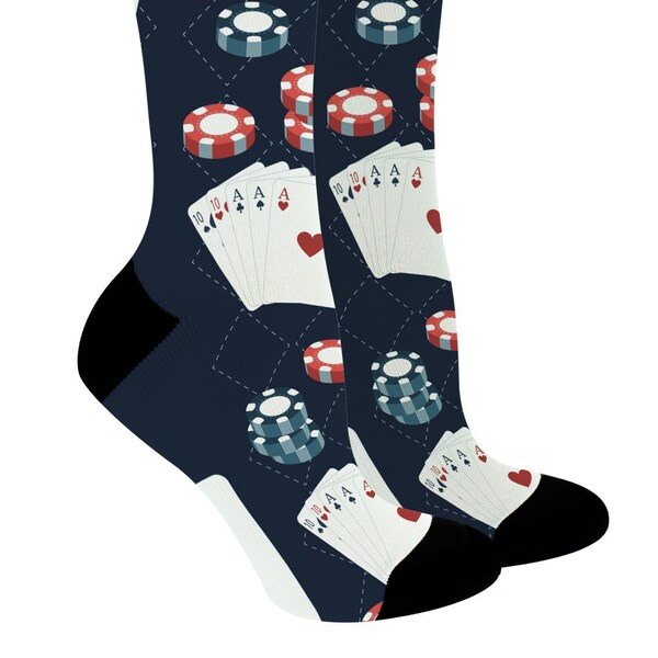 Poker Socks, Poker Gift, Card Ace Socks, Game Night Socks, Casino Lover Gift, Novelty Socks