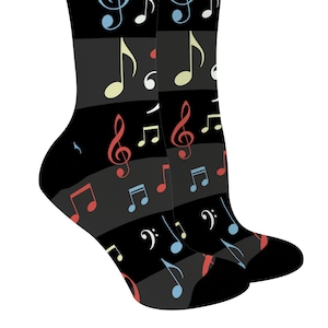 Music Related Gifts Colorful Music Note Socks Music Themed | Etsy