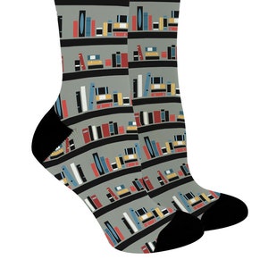 Bookworm Gifts Library Socks Book Shelf Socks Nerdy Socks - Etsy