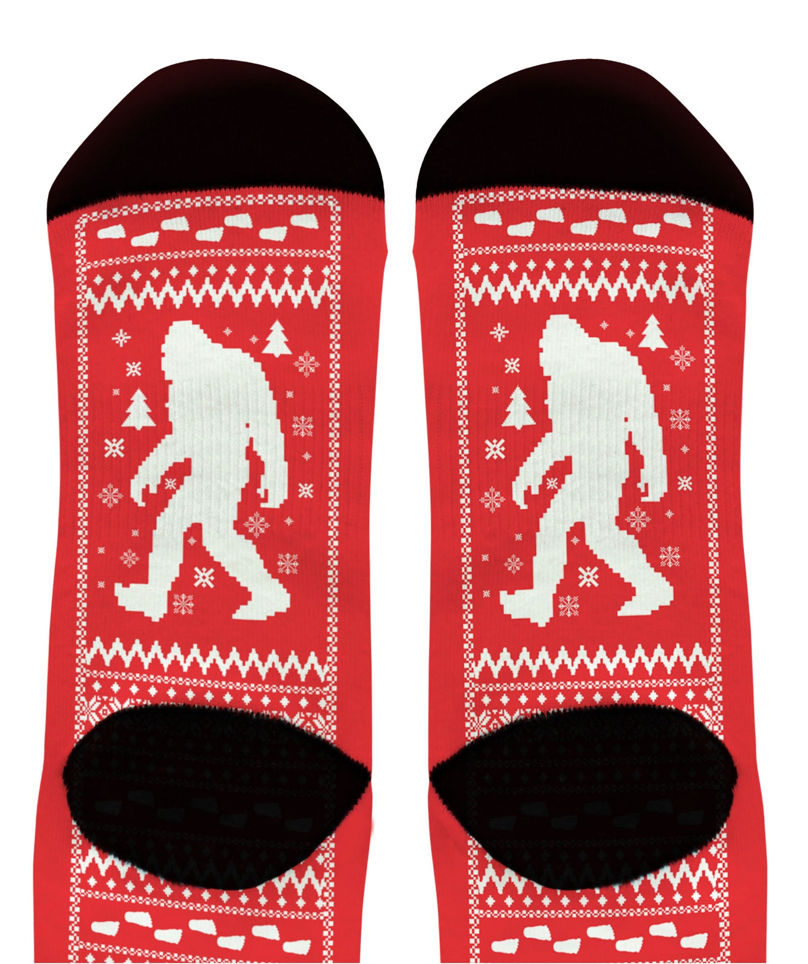 Funny Holiday Socks Merry Squatchin Sasquatch Christmas Socks Etsy