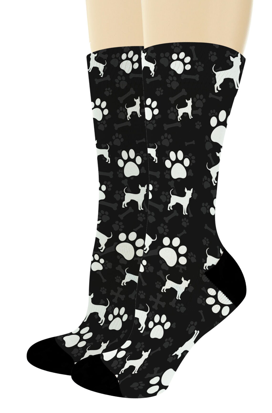 Chihuahua Socks for Dog Lovers Chihuahua Paw Socks Dog Breed Etsy