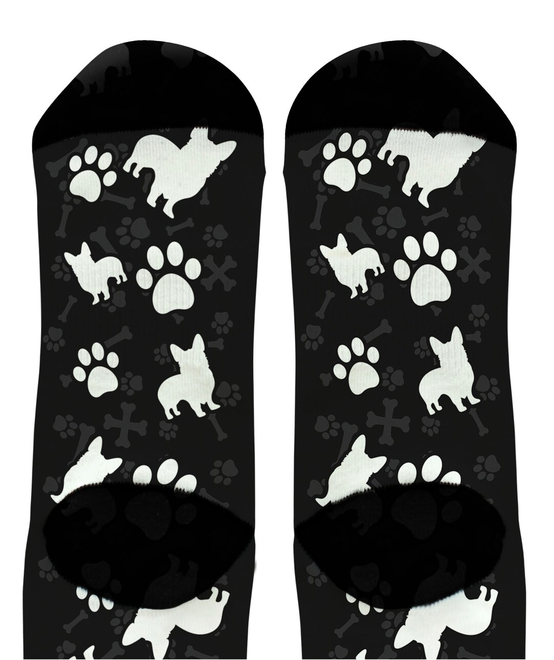 Corgi Socks for Dog Lovers Corgi Paw Print Socks Dog Breed Gifts Corgi Owner Gift Novelty Crew ...