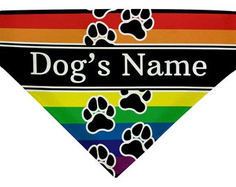 Personalized Gifts Personalized Custom Text Pride Flag Dog Bandana
