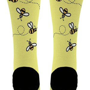 Unisex Novelty Socks Bumble Bee Socks Honey Bee Themed Gift for Bee Lovers Novelty Crew Socks image 4