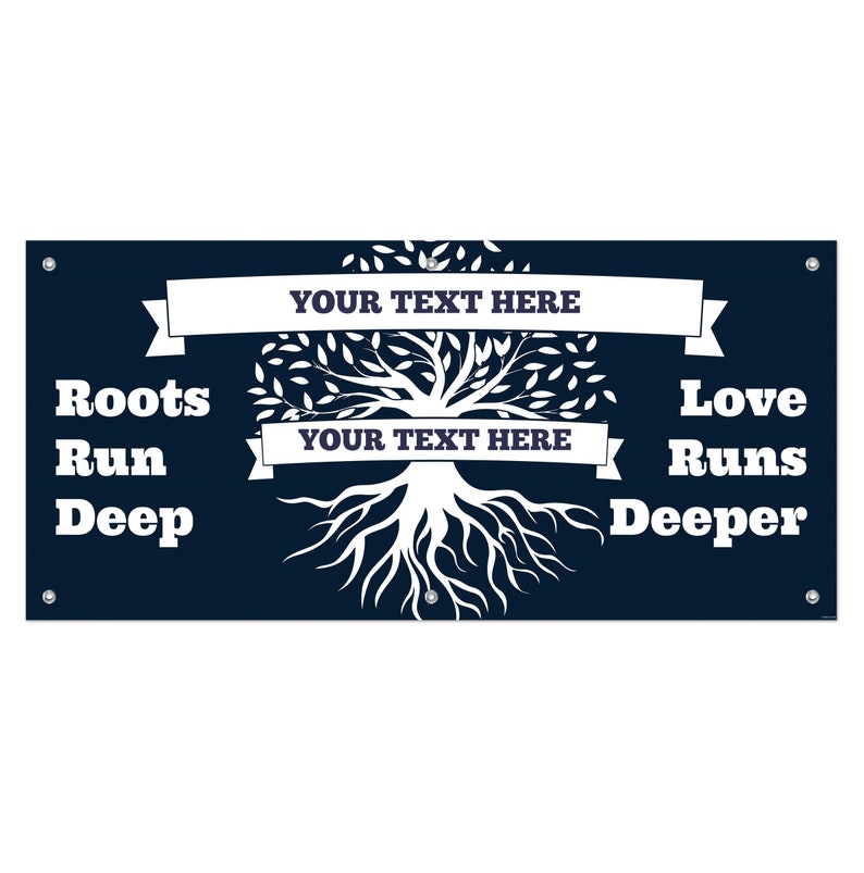 Personalized Family Reunion Banner: Roots Run Deep Love Runs Deeper, 24 ...