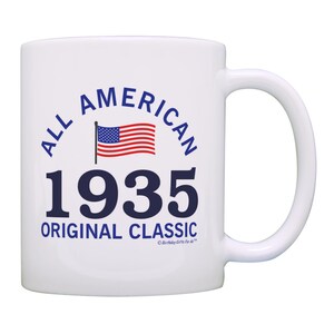 90th Birthday Gift For Men All American 1935 Original Classic 11oz or 15oz Ceramic Coffee Mug