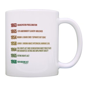 Black History Month Coffee Mug Black History Key Legislative Dates 11oz or 15oz Ceramic Coffee Mug