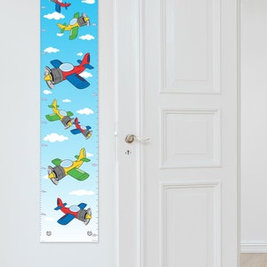 Personalized Growth Chart Cute Airplanes with Name Personalized Vinyl Growth Chart image 6