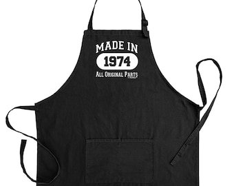 50th Birthday Gift Made in 1974 All Original Parts Two Pocket Kitchen Apron