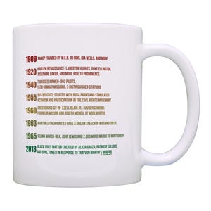 Black History Month Coffee Mug Black History Key Social Dates 11oz or 15oz Ceramic Coffee Mug