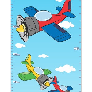 Personalized Growth Chart Cute Airplanes with Name Personalized Vinyl Growth Chart image 3