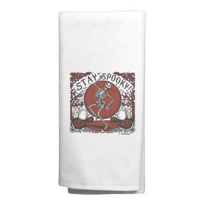 Stay Spooky Skeleton Towel: Halloween Kitchen Decor