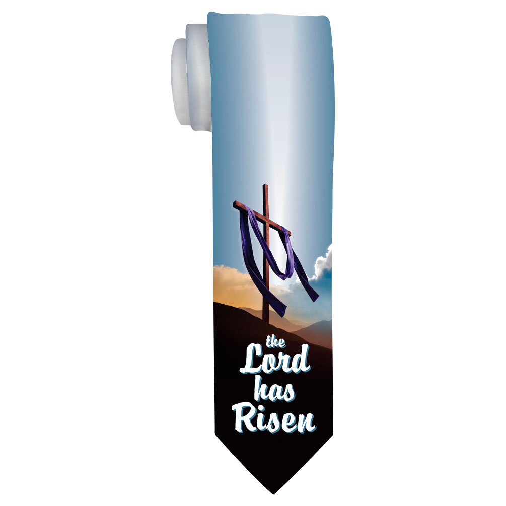 Easter Rugged Cross Easter Apparel Rugged Cross Tie the Lord is Risen Christian Easter ...