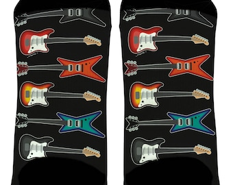SALE** Musician Socks, Musician Gift, Electric Guitar Socks, Music Lover Gift, Guitarist Gift, Novelty Socks Rockstar gift Guitar Player