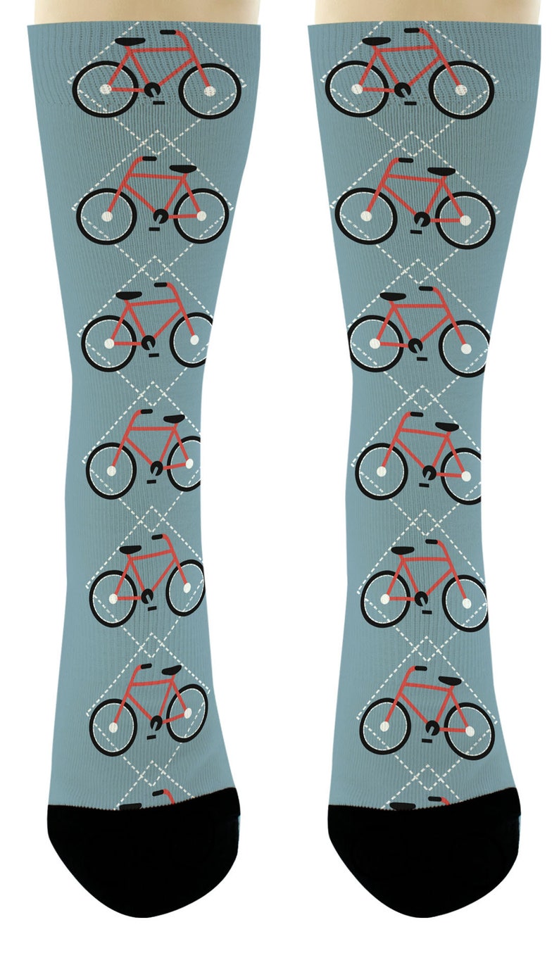 Bike Gifts Bike Themed Socks Bicycle Socks for Bicyclists Etsy