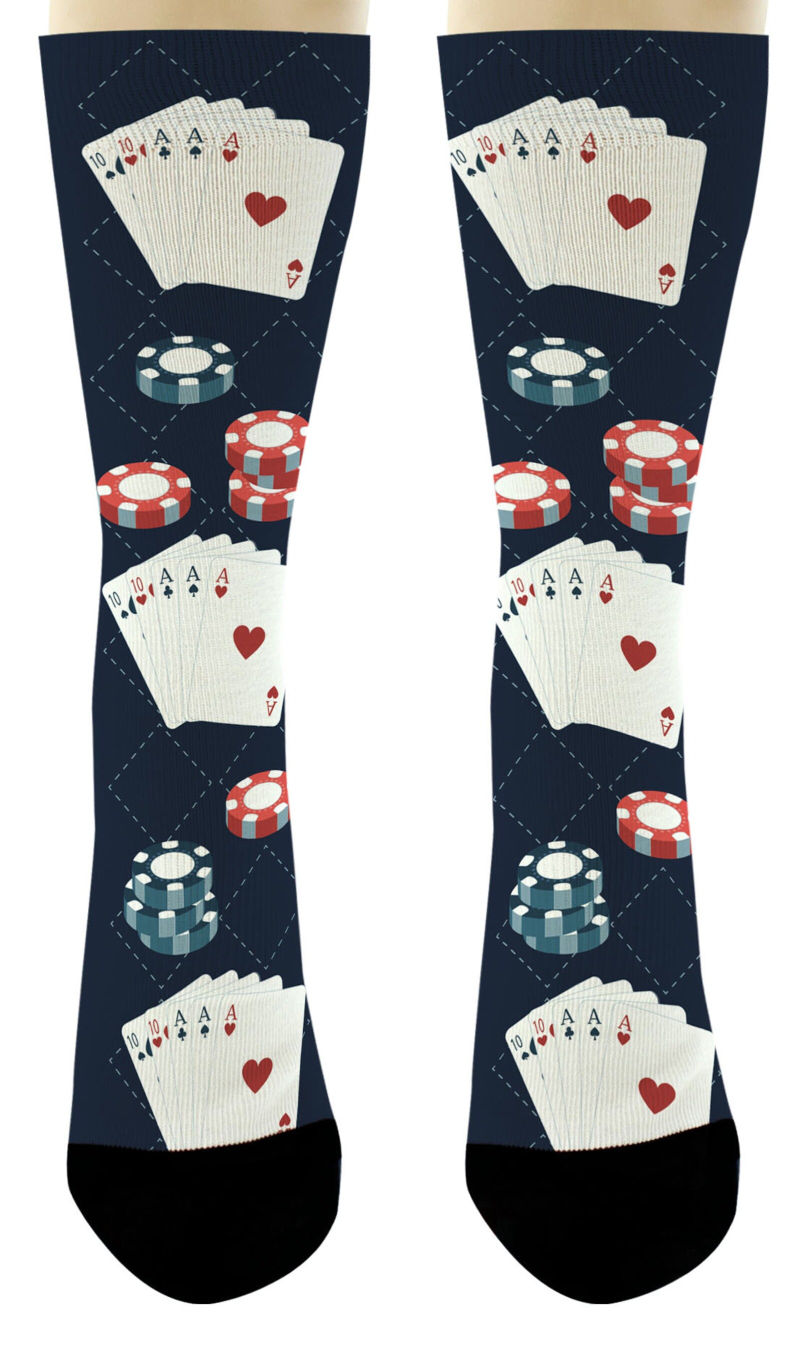 Poker Gifts Poker Themed Socks Card Ace Socks Suit Socks Lucky Etsy