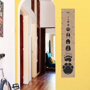 Personalized Growth Chart Animal Tracks Growth Chart with Customized Name Vinyl Growth Chart