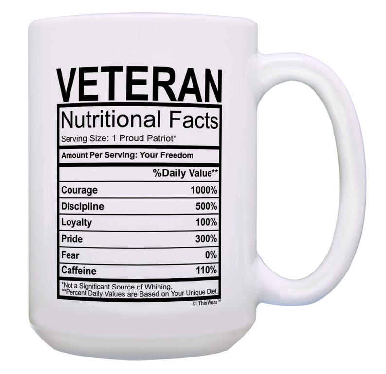 ThisWear Veteran Nutritional Facts Coffee Mug
