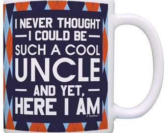 Funny Uncle Gifts I Never Thought I Could Be Such a Cool Uncle Coffee Cup Uncle Coffee Mug Argyle - M11-1160