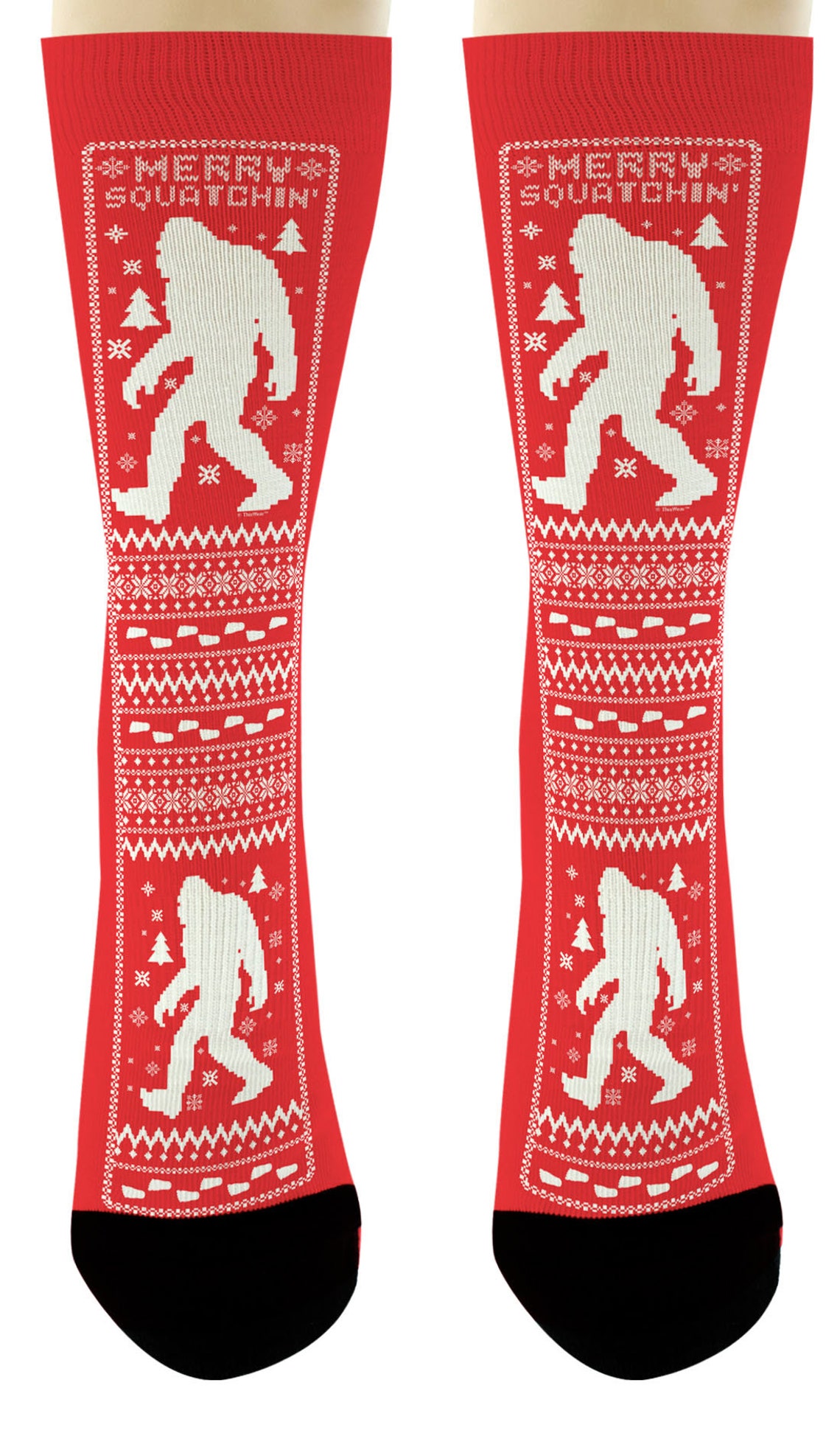 Funny Holiday Socks Merry Squatchin Sasquatch Christmas Socks Etsy