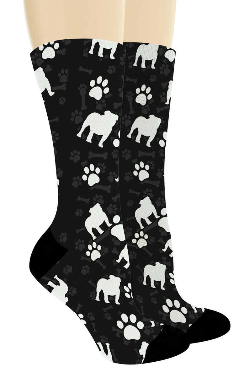 English Bulldog Socks for Dog Lovers American Bulldog Paw Etsy