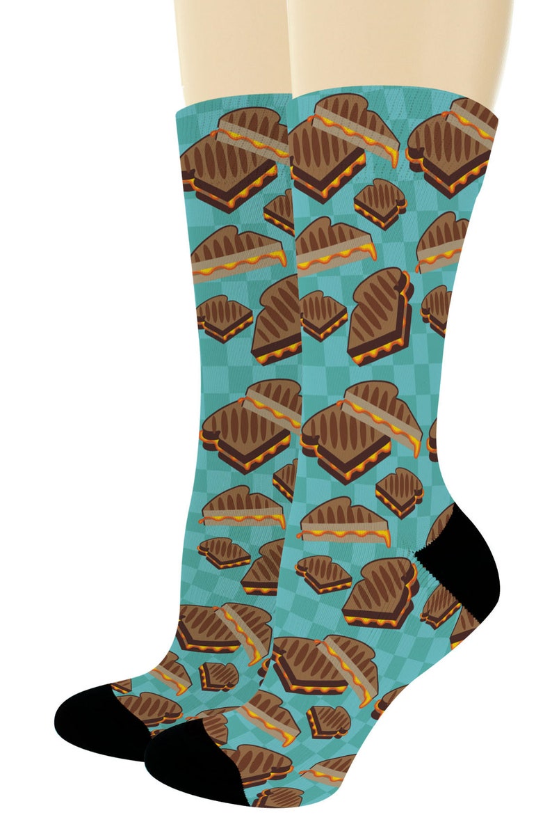 Foodie Gifts Grilled Cheese Socks Food Socks for Cheese Lovers Etsy