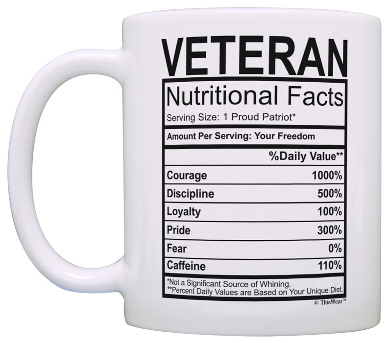 ThisWear Veteran Nutritional Facts Coffee Mug - Thumbnail 2