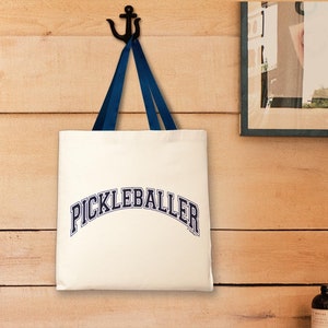 Pickleball Tote Bag: Pickleballer, Cotton Canvas With Strap