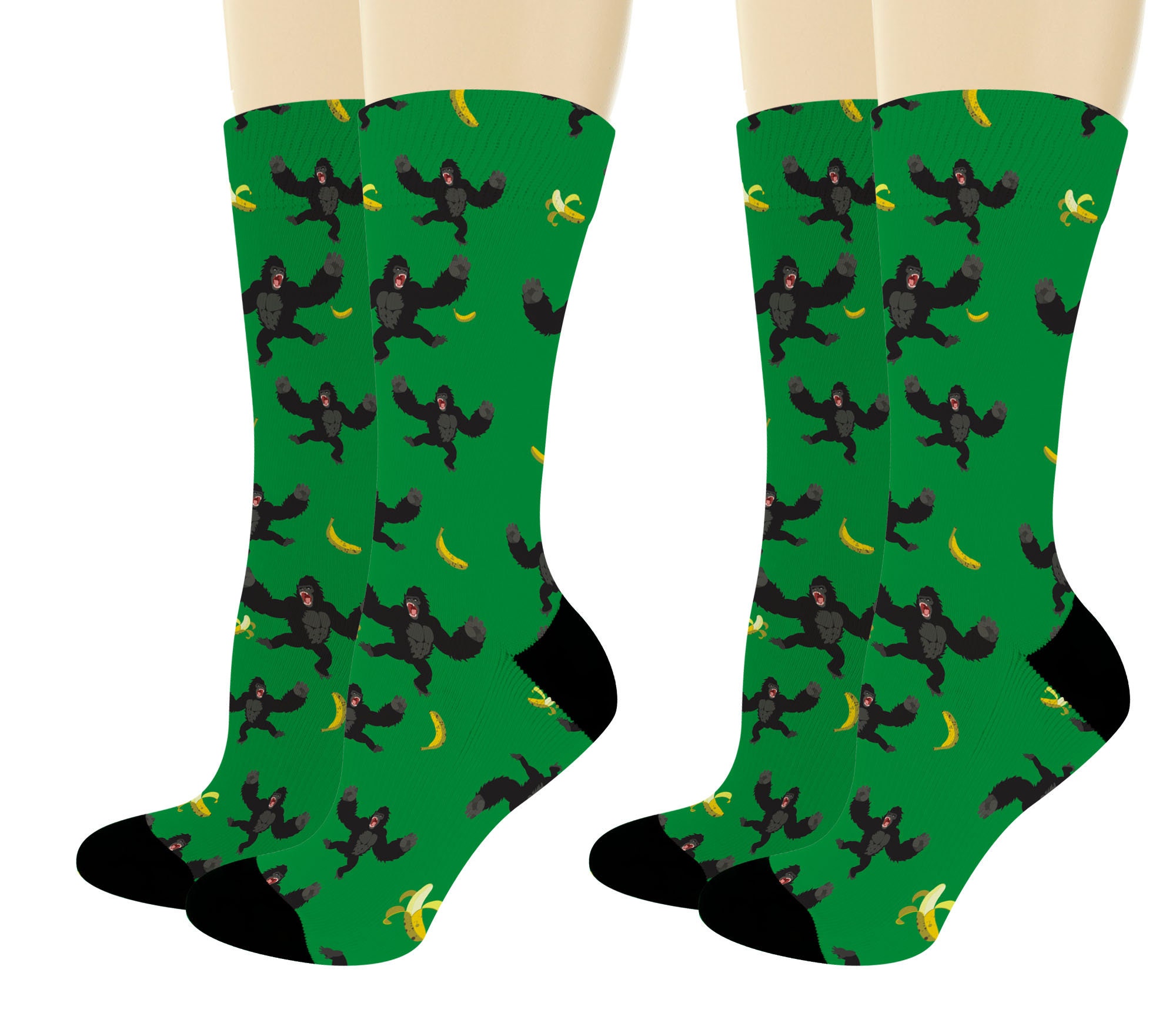 Funny Animal Socks Gorilla Socks Banana Novelty Socks Go Ape Etsy