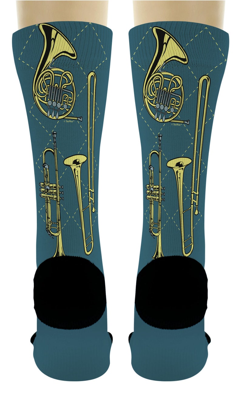 Music Related Gifts Brass Instruments Socks Horn Trumpet and Etsy