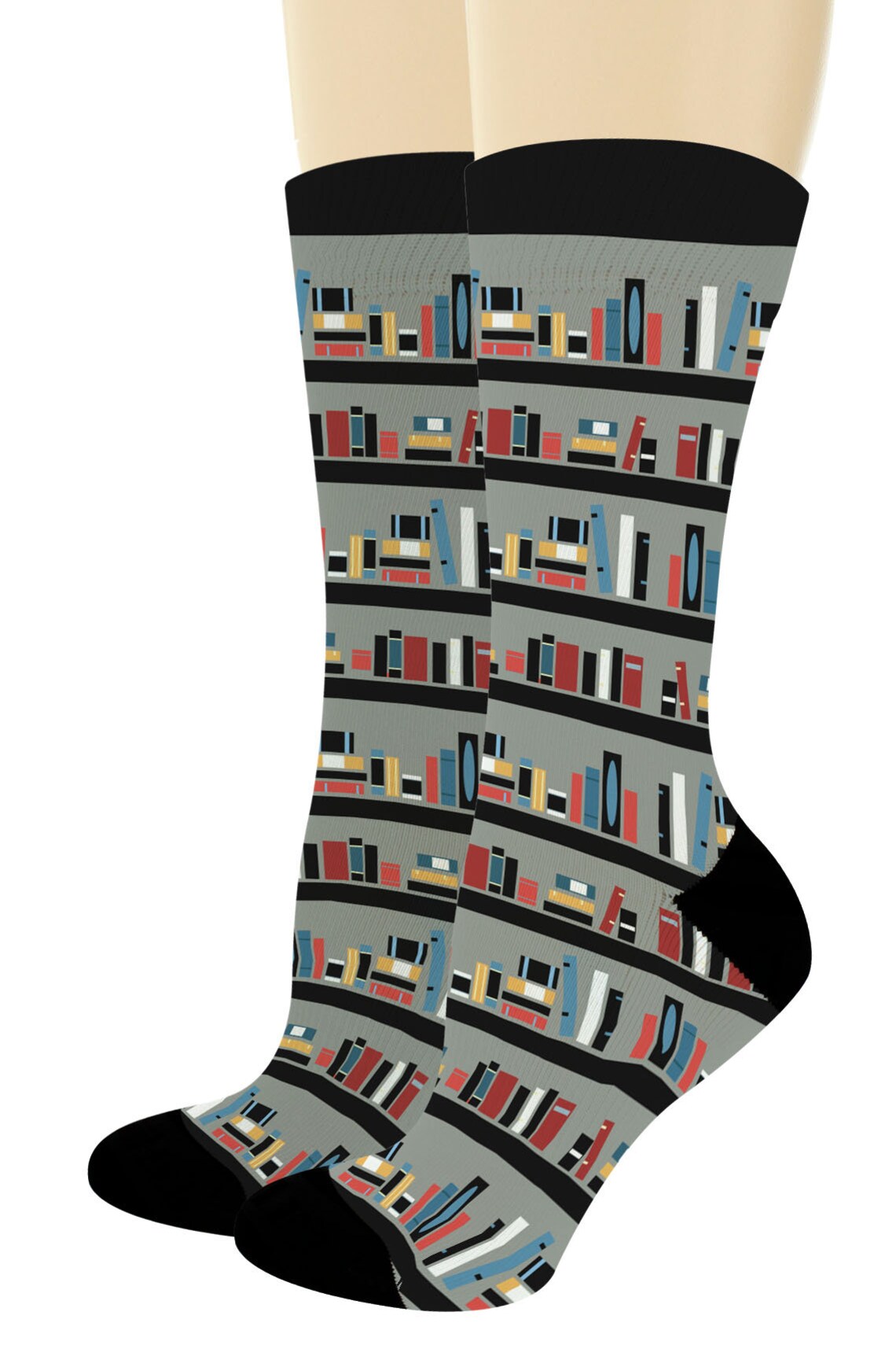 Bookworm Gifts Library Socks Book Shelf Socks Nerdy Socks Etsy