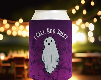 Halloween Drink Sleeve: I Call Boo Sheet, Polyfoam 12oz Standard or Slim Can