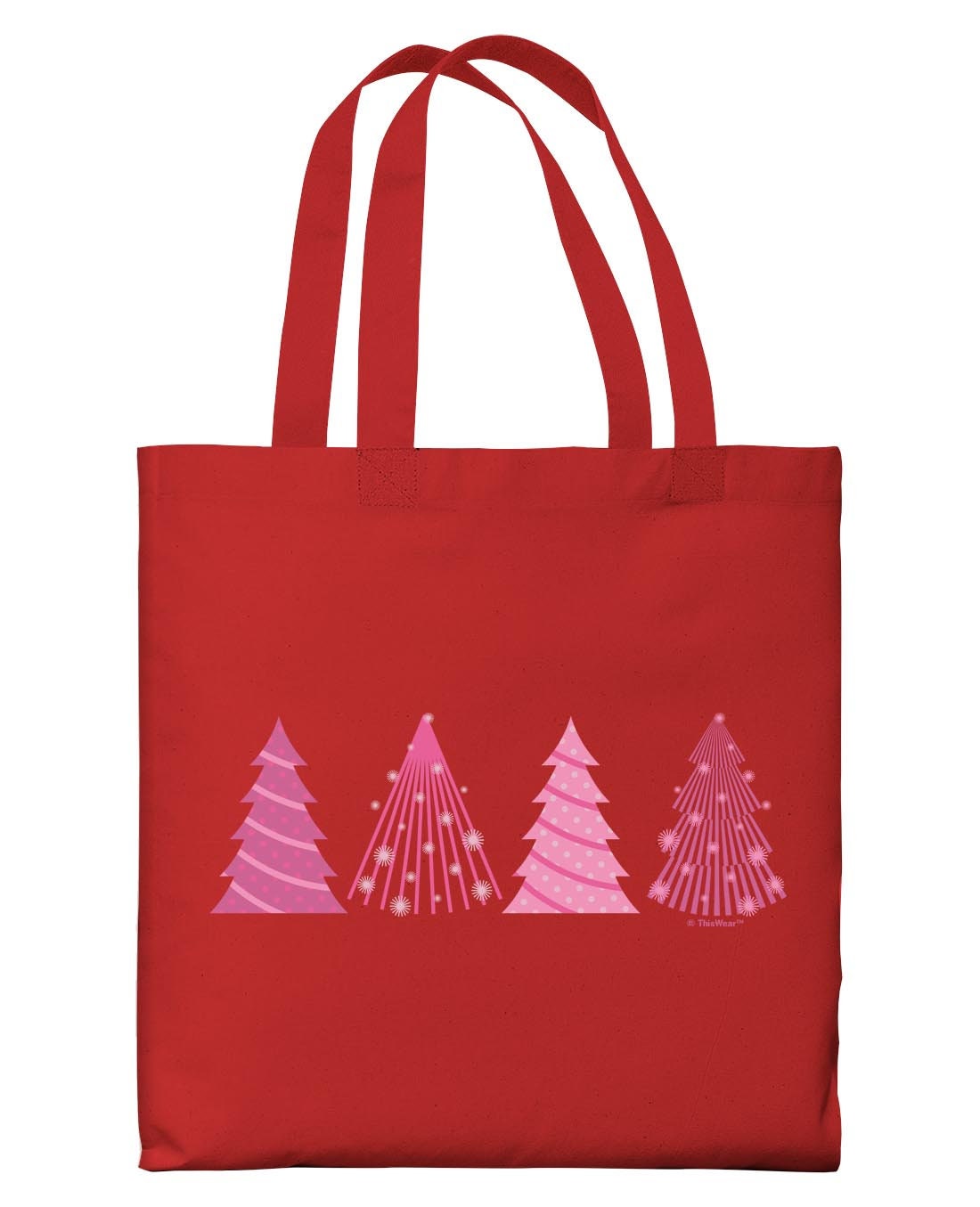 FRODOTGV Dinosaur Christmas Tote Bag - Pink Canvas Shopping Bag With "Tree Rex" Design, 15 X 16.3 Inches - View #13