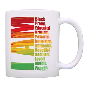 Black History Month Coffee Mug I Am Positive Attributes for Women 11oz or 15oz Ceramic Coffee Mug