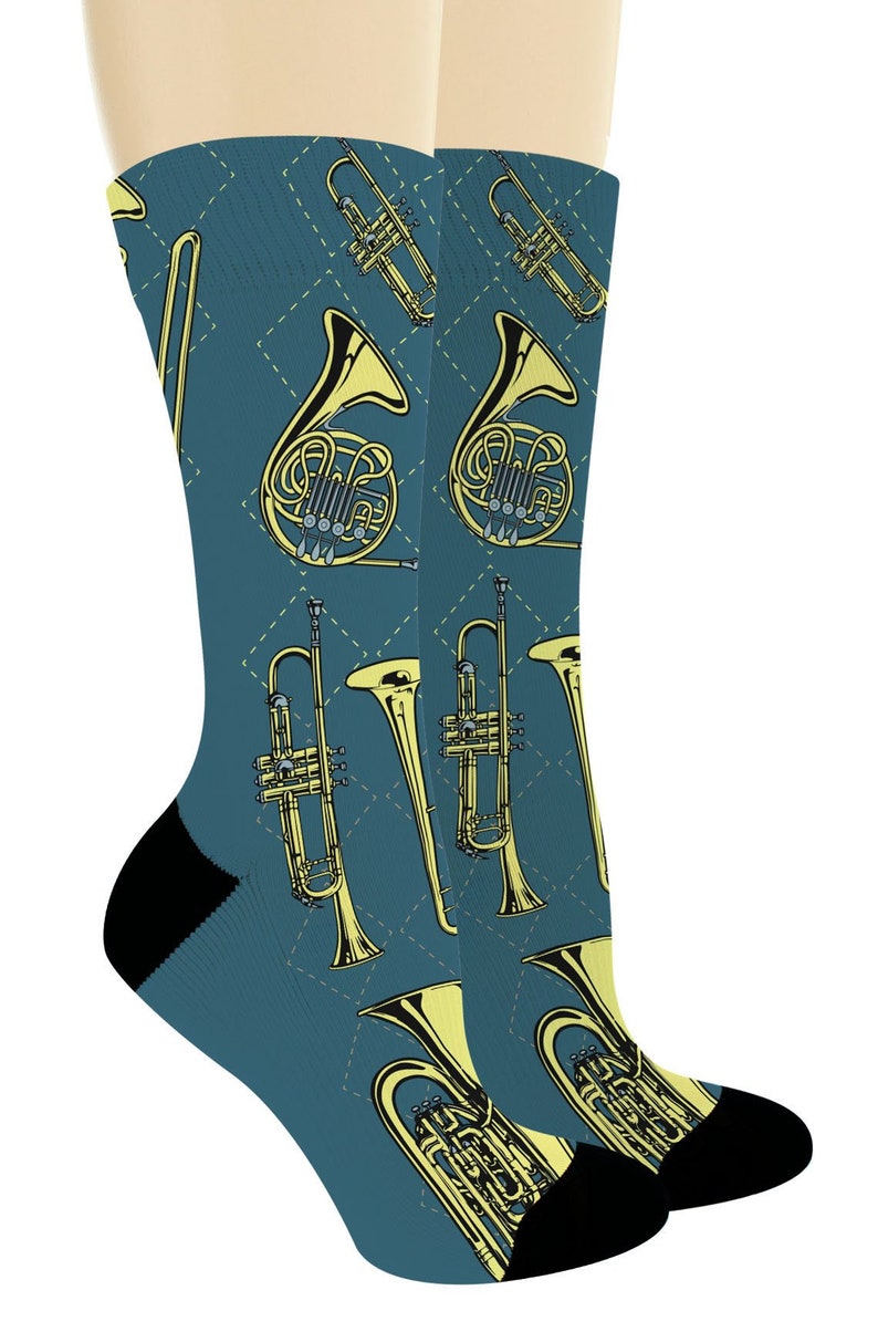 Music Related Gifts Brass Instruments Socks Horn Trumpet and Etsy