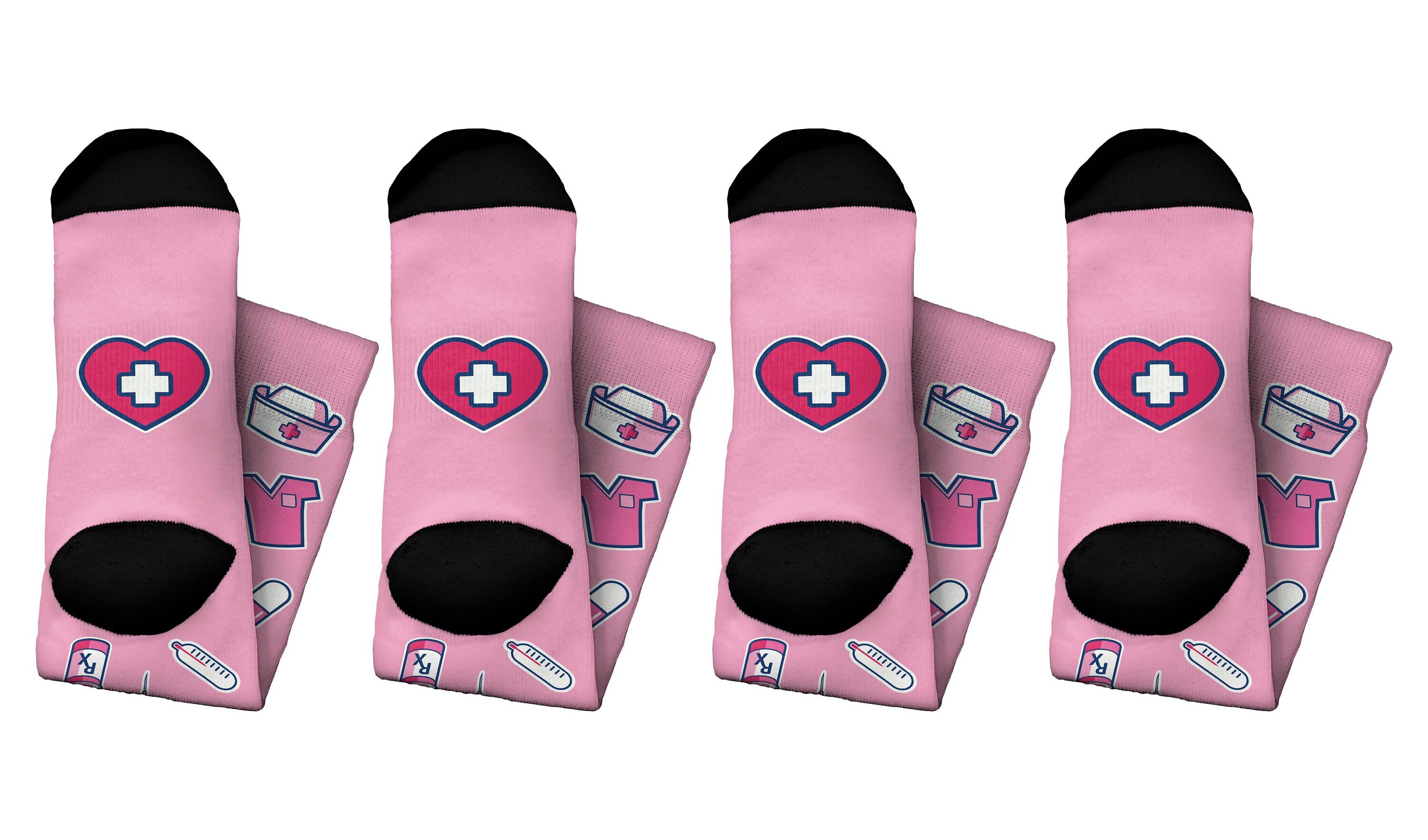 6 pares de calcetines casuales para enfermeras, regalos de enfermería,  calcetines novedosos para mujer, calcetines médicos divertidos para  enfermeras