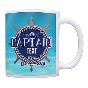 Personalized Retirement Gift Nautical Boat Captain with Custom Name Boat Captain Gift 11oz or 15oz Coffee Mug
