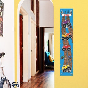Personalized Growth Chart Monster Truck with Name Personalized Vinyl Growth Chart