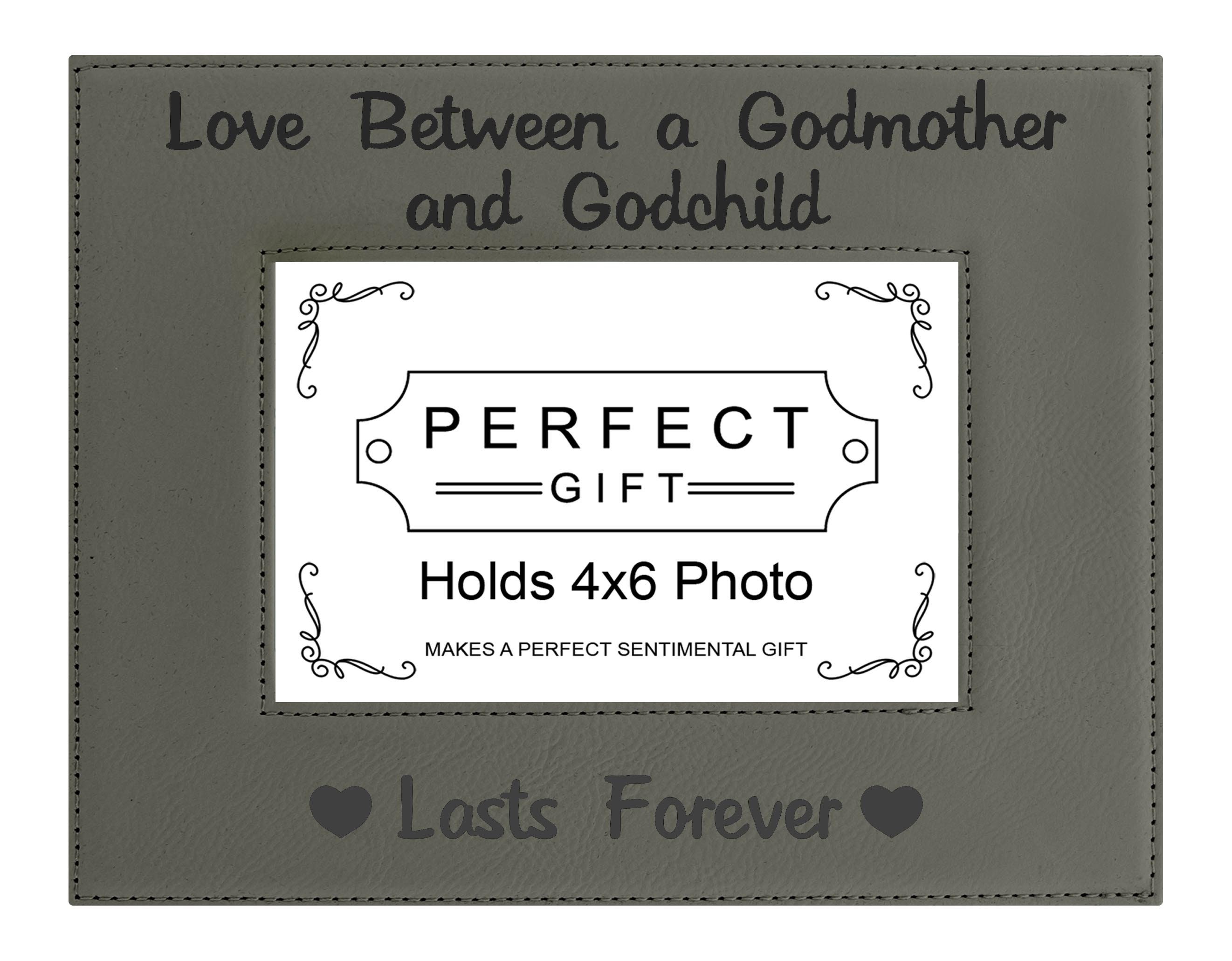 ThisWear Godmother Frame Love Between Godmother and Godchild Lasts Forever 4x6 Leatherette Photo Frame Black 