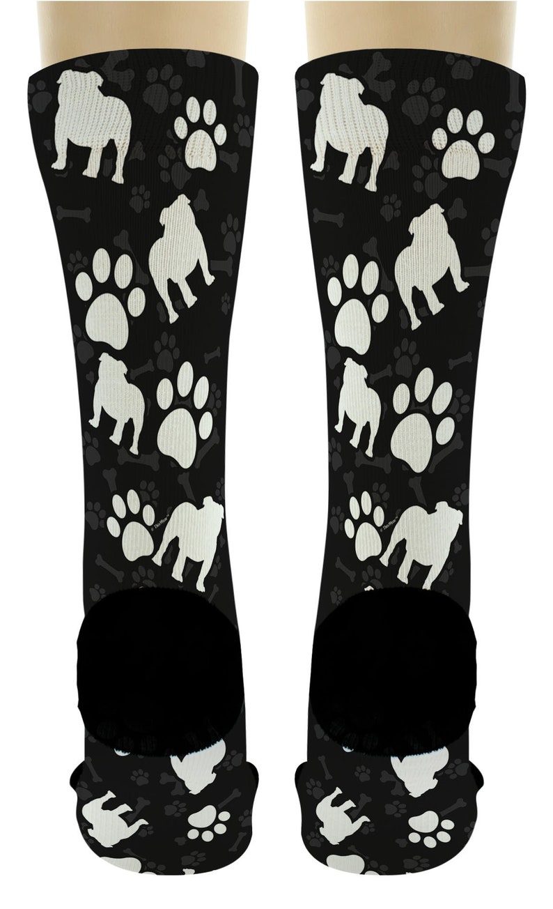 English Bulldog Socks for Dog Lovers American Bulldog Paw Etsy