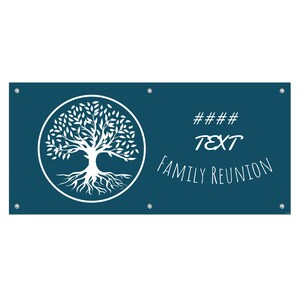 Personalized Family Reunion Banner, DNA Tree Dark Teal Banner, Custom Reunion Banner, Family Reunion Personalized, Vinyl Banner