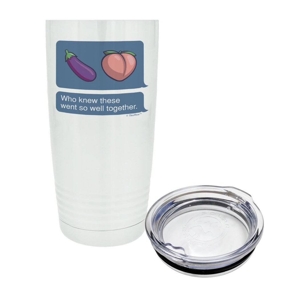 Funny Tumbler, Who Knew These Went Well Together Eggplant Peach Icons, Couple Tumbler, 20oz