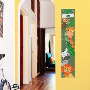 Personalized Growth Chart Jungle Friends Safari with Name Personalized Vinyl Growth Chart