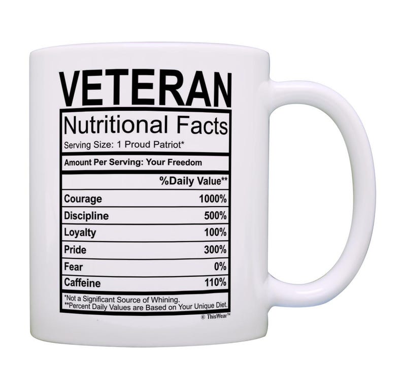 ThisWear Veteran Nutritional Facts Coffee Mug - Thumbnail 5
