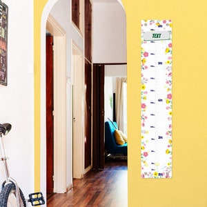 Personalized Growth Chart Springtime Flowers with Name Personalized Vinyl Growth Chart