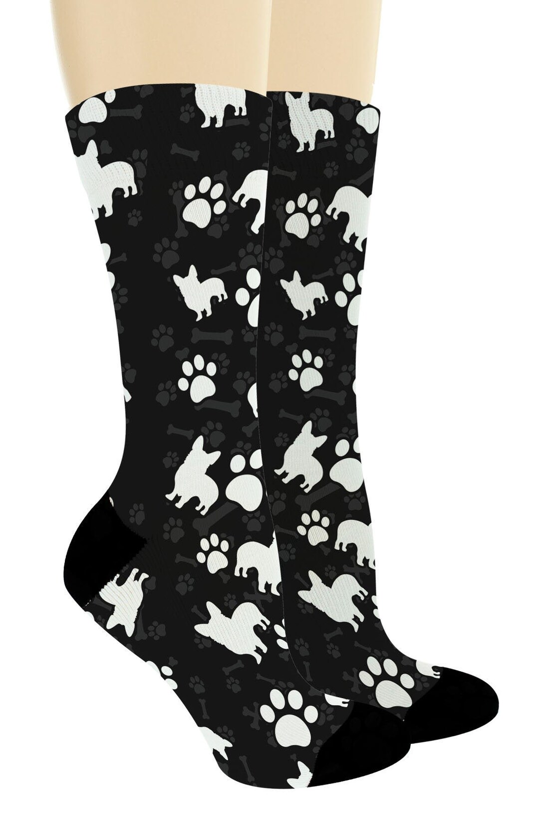 Corgi Socks for Dog Lovers Corgi Paw Print Socks Dog Breed - Etsy