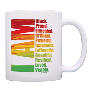 Black History Month Coffee Mug I Am Positive Attributes Full Color 11oz or 15oz Ceramic Coffee Mug